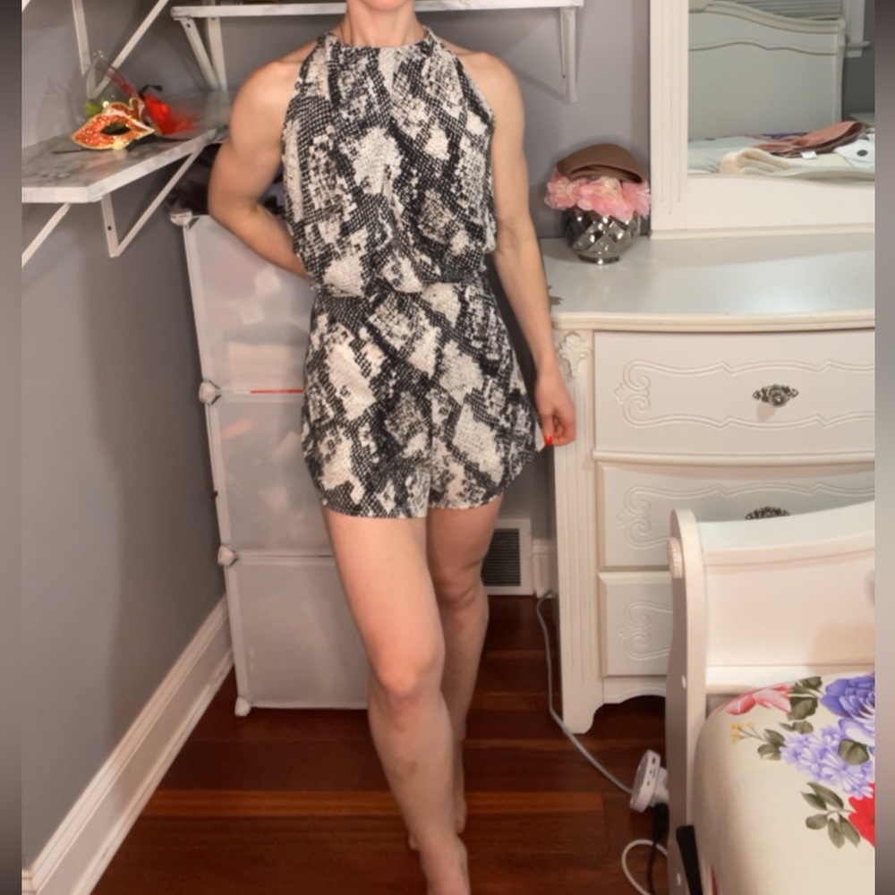 Animal print romper